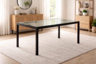 Mesa de forja con cristal modelo Verona para comedor