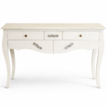 Consola de madera blanca con cajones – Estilo clásico