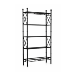 estantería de forja negra con baldas estilo clásico