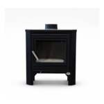 estufa de leña M-101 negra con puerta de cristal para calefacción del hogar