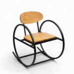 Mecedora de forja y madera
