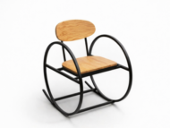Mecedora de forja y madera